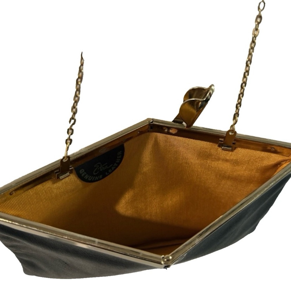 Etra Genuine Leather Vintage Cocktail Purse Black